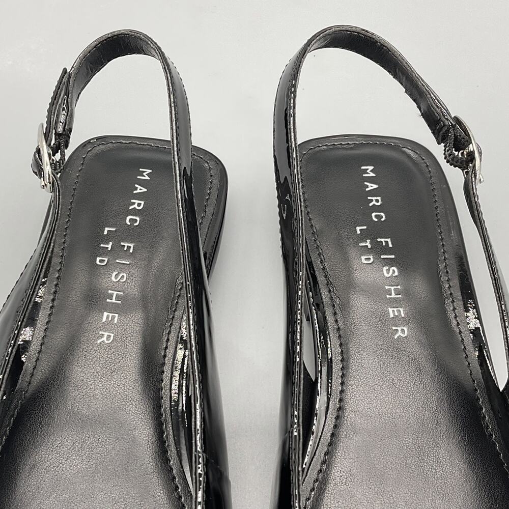 NEW Marc Fisher Women’s Gabra Patent Leather Slingback Flats Black Size 8M - Picture 6 of 11